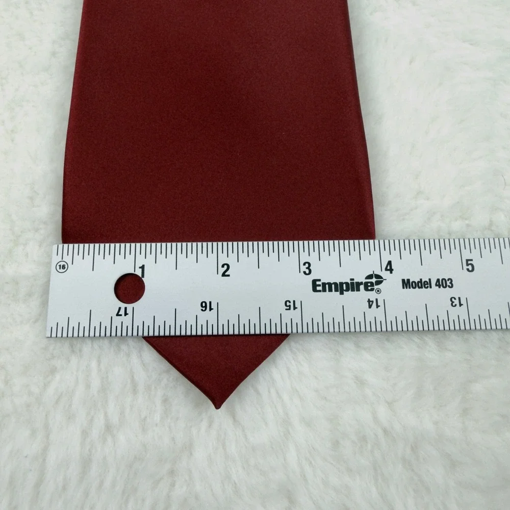 Geoffrey Beene Mens Burgundy Solid Satin Necktie RN 43170 Formal Wear Tie